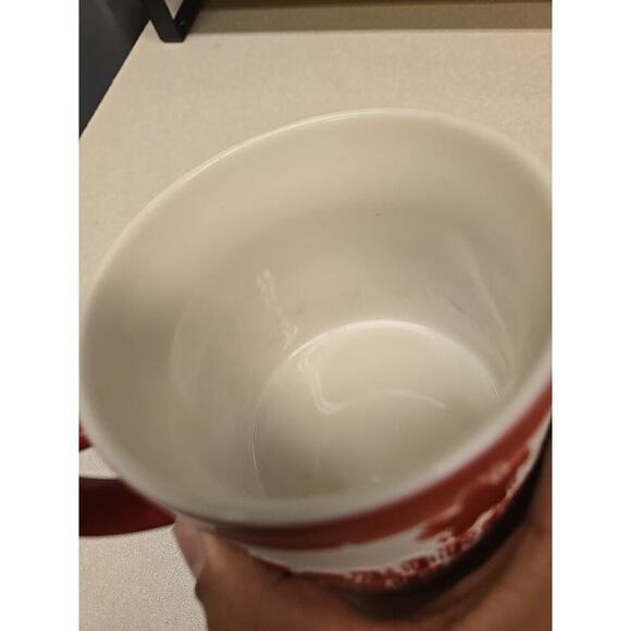 Etched Ceramic Mug California Republic Bear Red Off-White 14 Ounce SF Mercantile - Picture 4 of 15